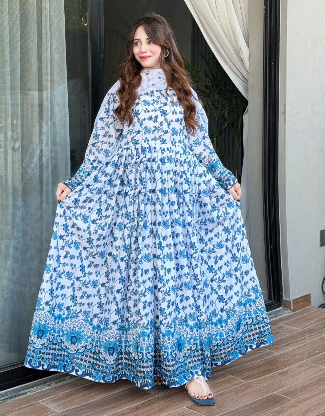 WHITE BLUE PEARL MAXI 3 PCS