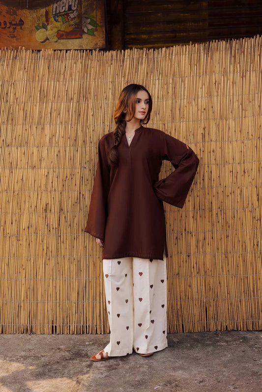 HART TOUCHING EMBROIDED 2 PCS brown