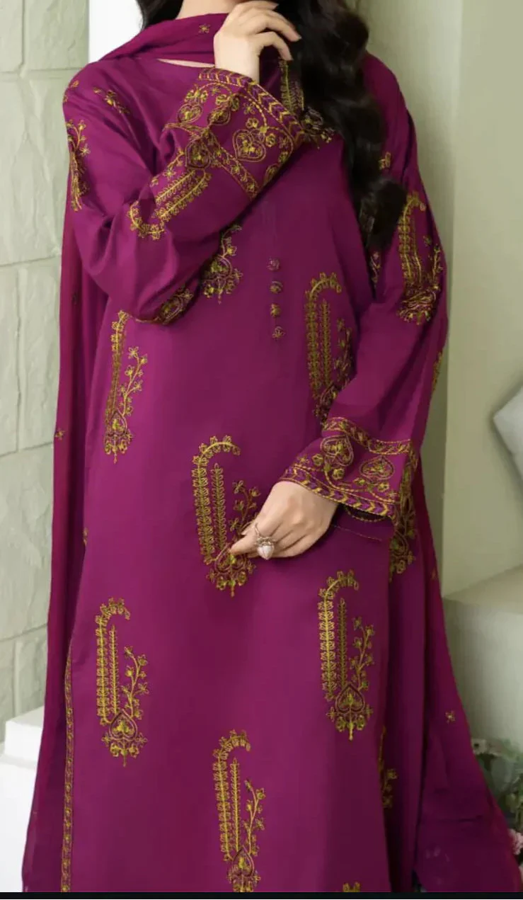 AMBER EMBROIDERED 2 PCS