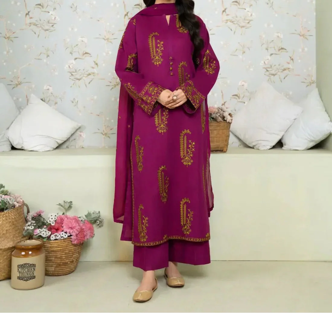 AMBER EMBROIDERED 2 PCS