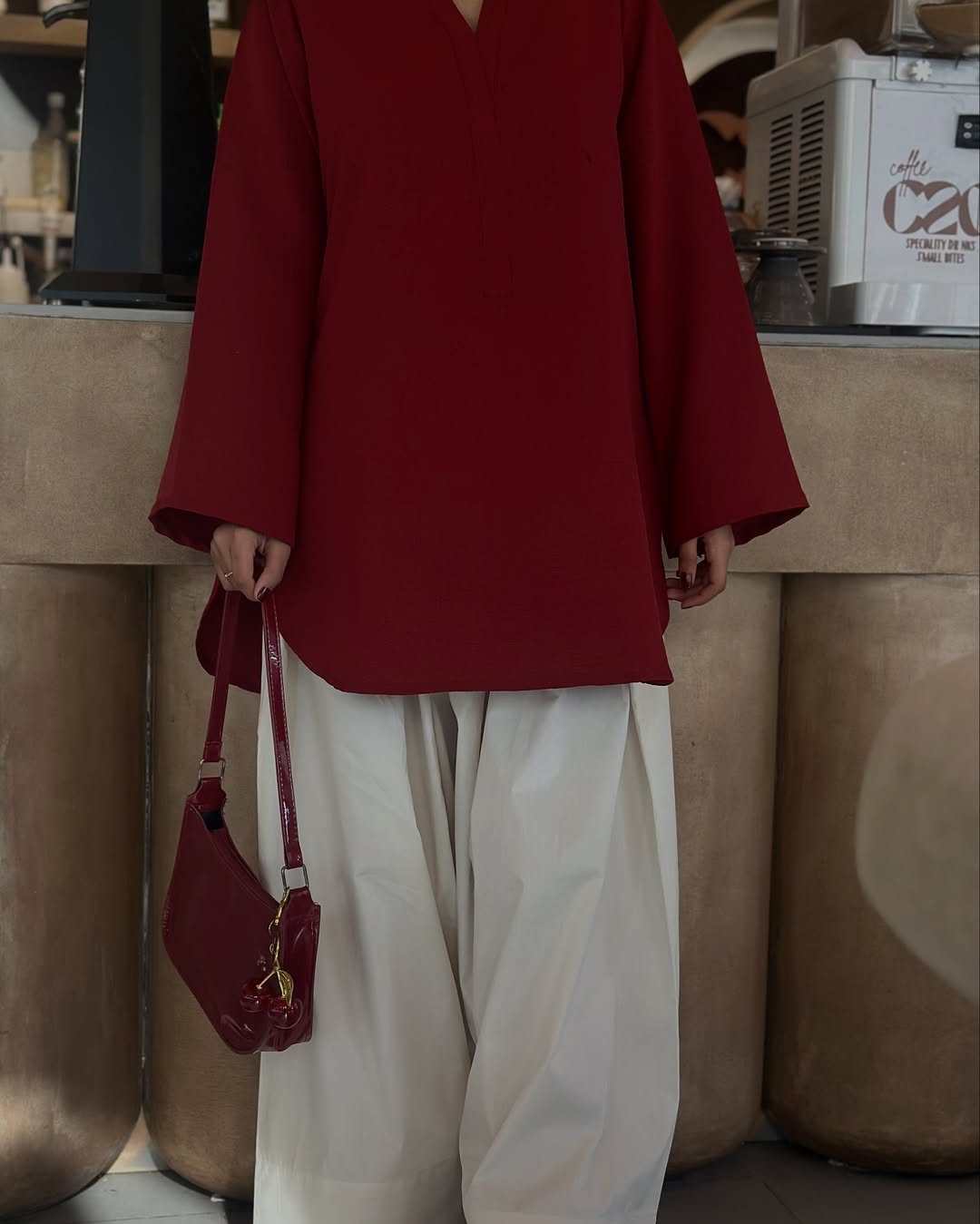 Dynamic Cherry Furshi Co_ord